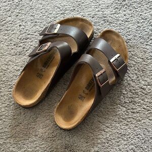 Birkenstock Arizona Double Strap Sandals in Dark Brown